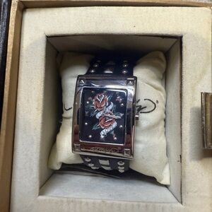 Ed Hardy Watch True Love - LU-TL1512 (box Is Damaged & Watch Needs Batteries)